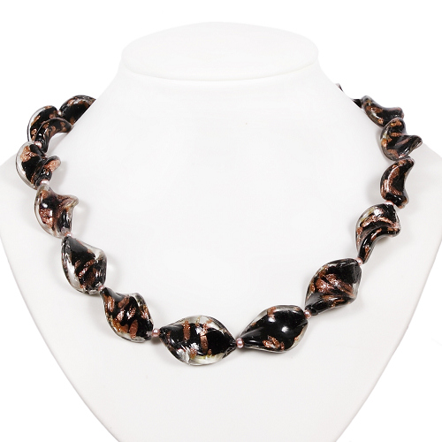 Halskette 7052 - Muranoglas & Süßwasserperlen - zum Schließen ins Bild klicken